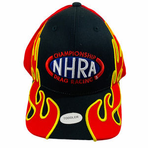 NHRA Championship Drag Racing flames adjustable hat cap toddler little racer NWT